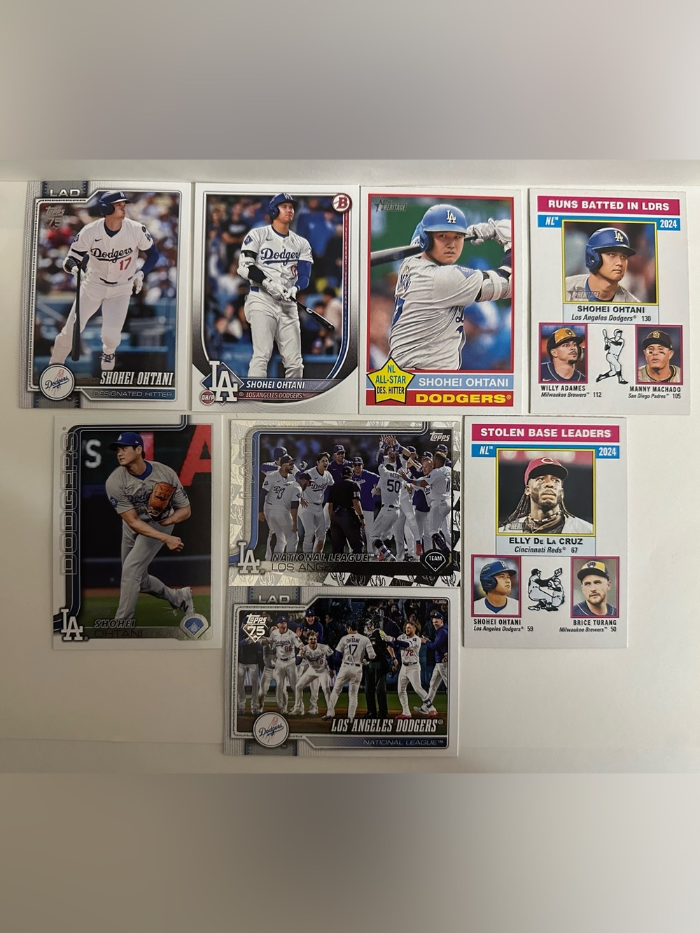 Topps Los Angeles Dodgers Shohei Ohtani Baseball Card Lot of 8